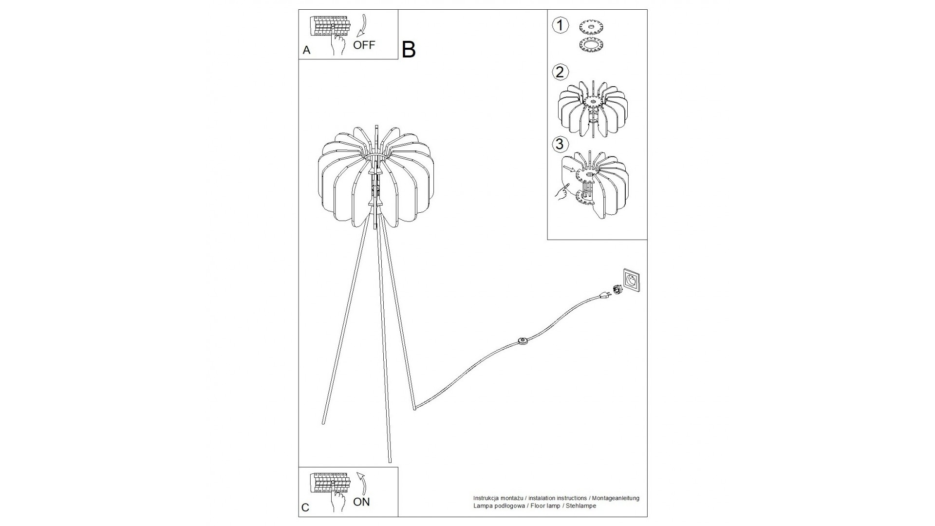 Lampa podłogowa MULA 45 żółta