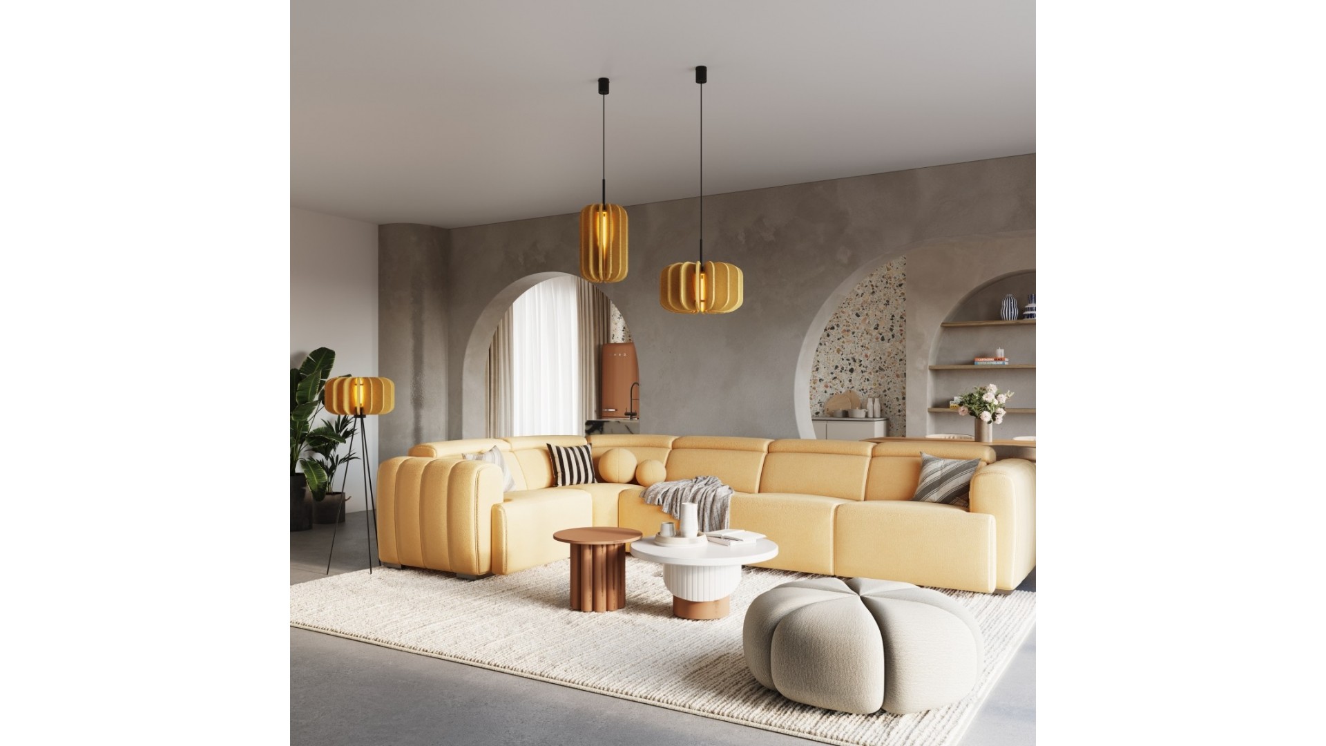 Lampa podłogowa MULA 45 żółta