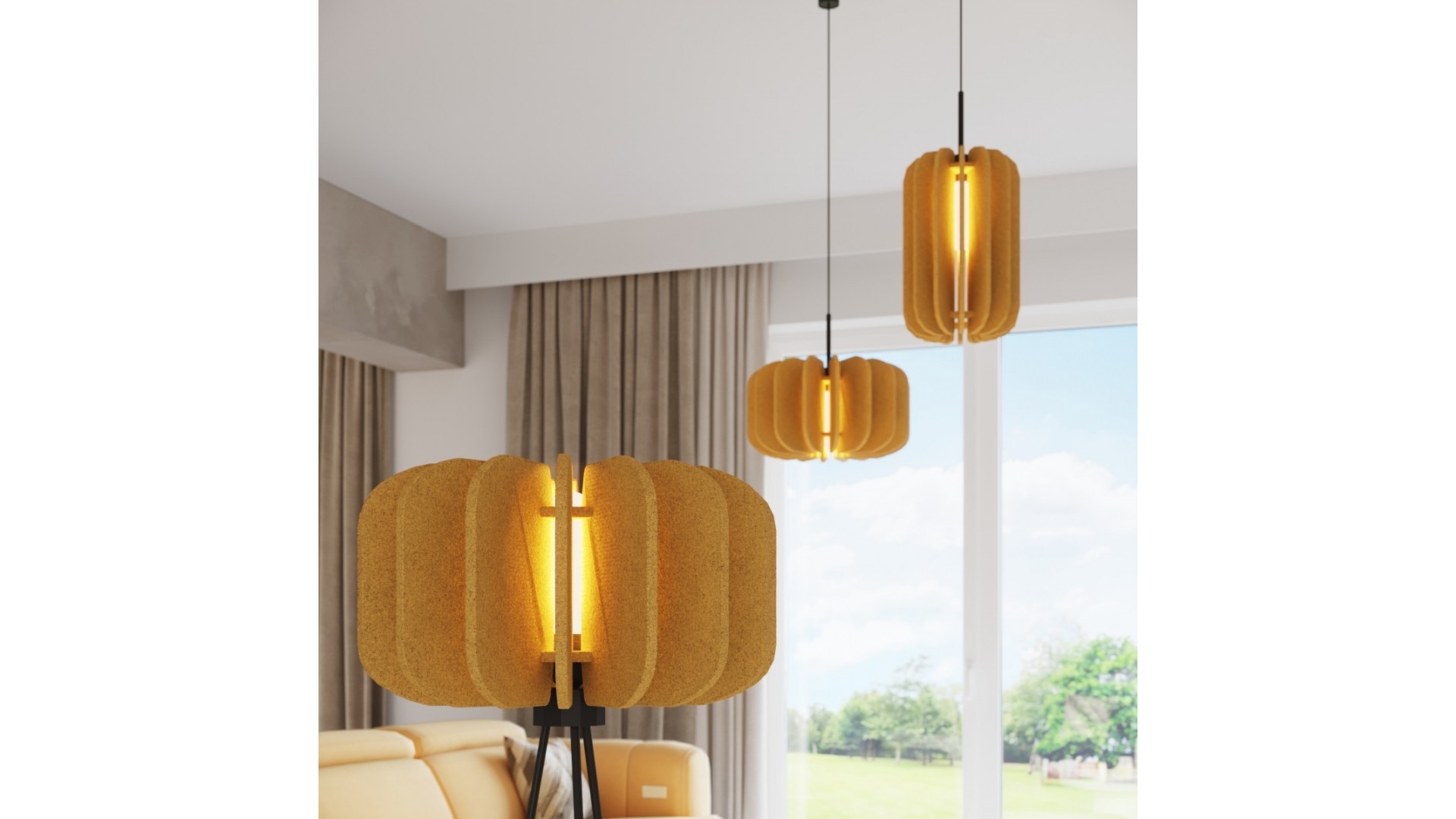 Lampa podłogowa MULA 45 żółta