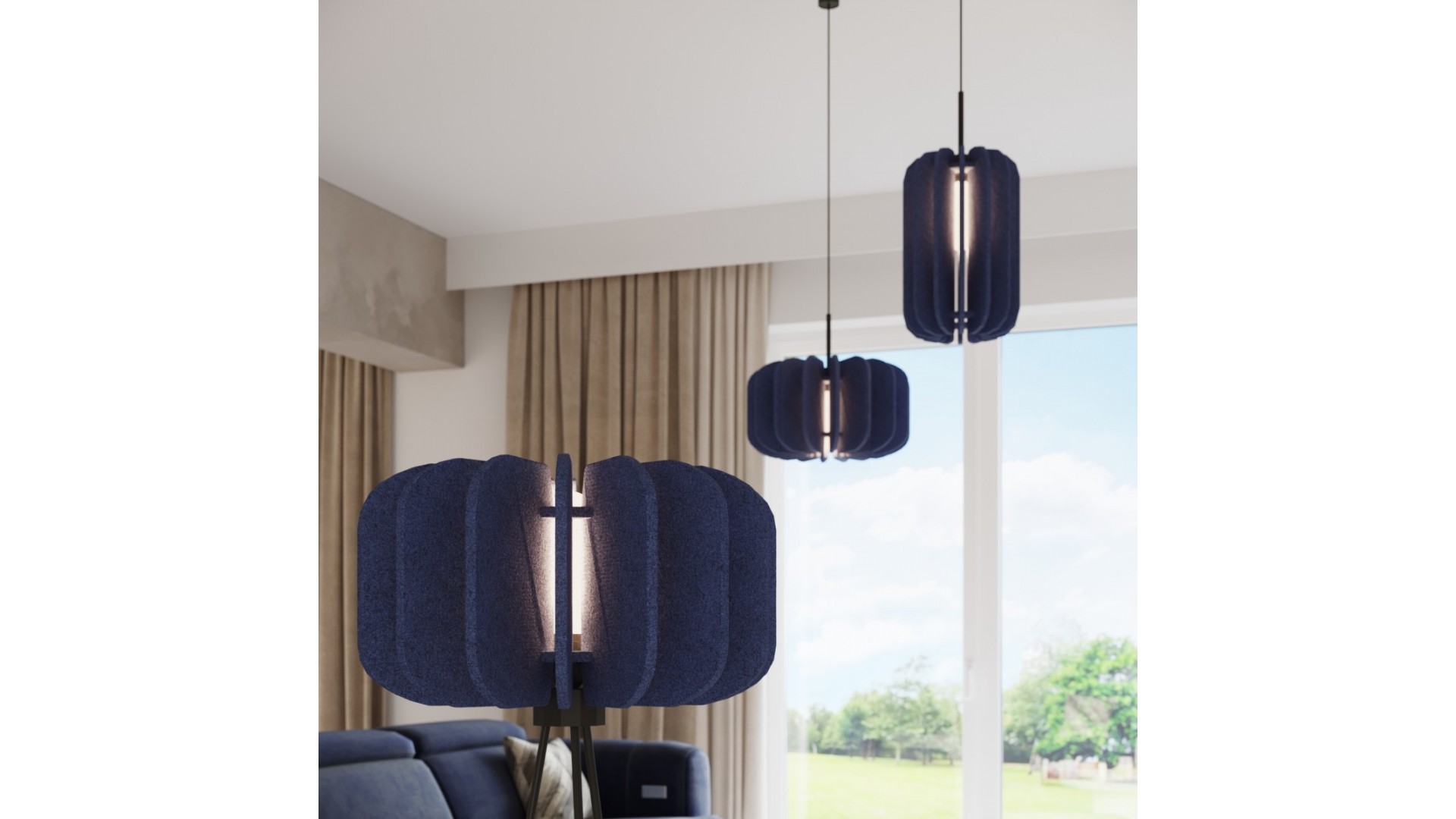 Lampa podłogowa MULA 45 granatowa