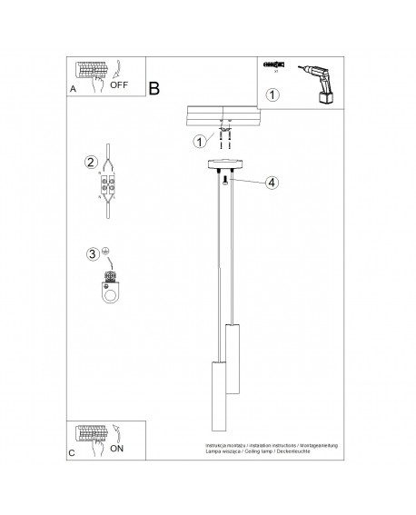 Lampa wisząca LAGOS 2P czarna