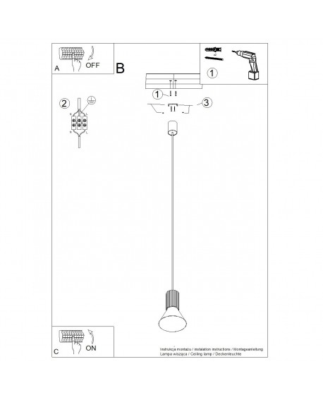 Lampa wisząca ESTRIA 1 beżowa