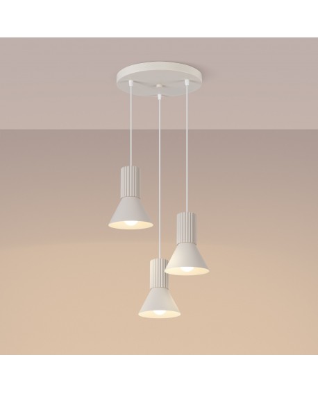 Lampa wisząca ESTRIA 3P beżowa
