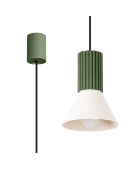 Lampa wisząca ESTRIA 1 beżowa/zielona oliwka