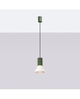 Lampa wisząca ESTRIA 1 beżowa/zielona oliwka