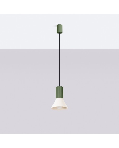 Lampa wisząca ESTRIA 1 beżowa/zielona oliwka