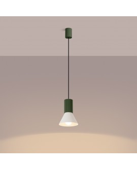 Lampa wisząca ESTRIA 1 beżowa/zielona oliwka
