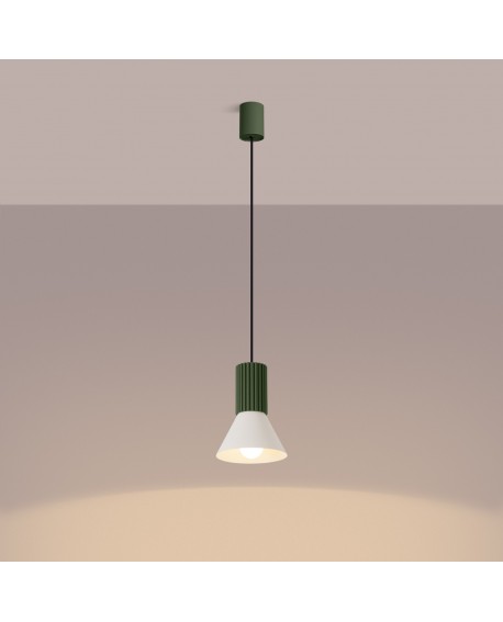 Lampa wisząca ESTRIA 1 beżowa/zielona oliwka