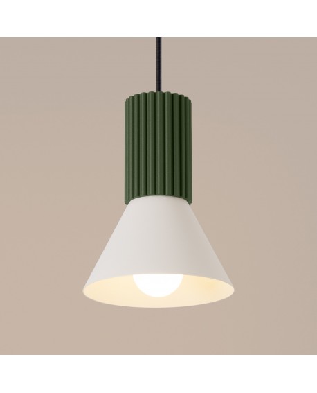 Lampa wisząca ESTRIA 1 beżowa/zielona oliwka