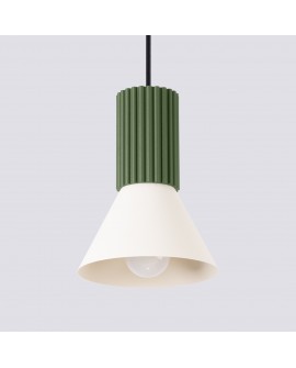 Lampa wisząca ESTRIA 1 beżowa/zielona oliwka