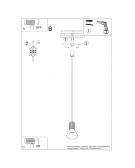 Lampa wisząca ESTRIA 1 beżowa/zielona oliwka