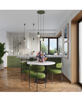 Lampa wisząca ESTRIA 1 beżowa/zielona oliwka