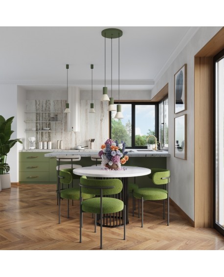 Lampa wisząca ESTRIA 1 beżowa/zielona oliwka