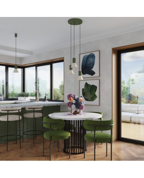 Lampa wisząca ESTRIA 1 beżowa/zielona oliwka