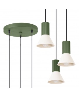 Lampa wisząca ESTRIA 3P beżowa/zielona oliwka