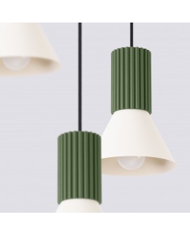 Lampa wisząca ESTRIA 3P beżowa/zielona oliwka