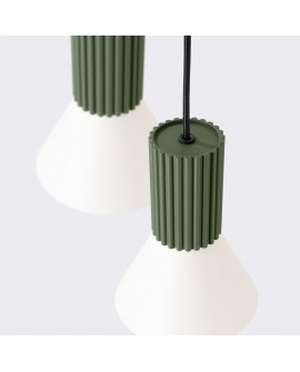 Lampa wisząca ESTRIA 3P beżowa/zielona oliwka