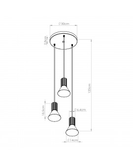 Lampa wisząca ESTRIA 3P beżowa/zielona oliwka
