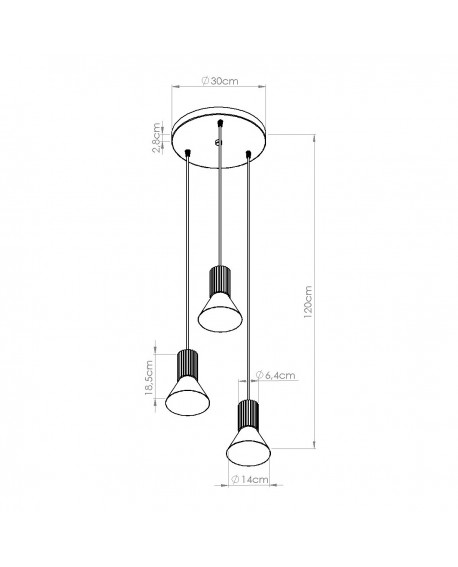 Lampa wisząca ESTRIA 3P beżowa/zielona oliwka