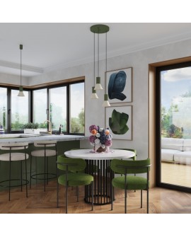 Lampa wisząca ESTRIA 3P beżowa/zielona oliwka