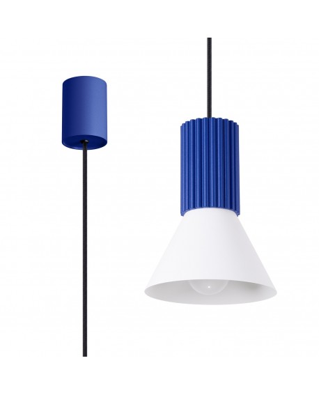 Lampa wisząca ESTRIA 1 biała/ultramaryna