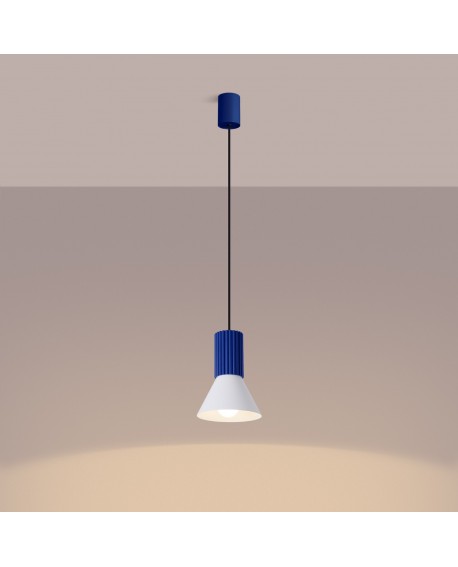 Lampa wisząca ESTRIA 1 biała/ultramaryna