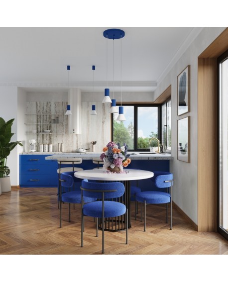 Lampa wisząca ESTRIA 1 biała/ultramaryna