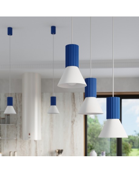 Lampa wisząca ESTRIA 1 biała/ultramaryna