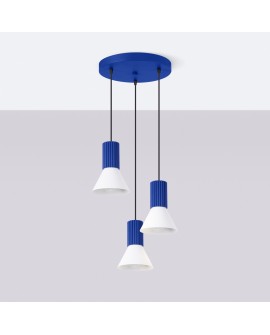 Lampa wisząca ESTRIA 3P biała/ultramaryna