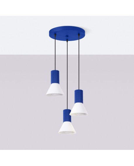 Lampa wisząca ESTRIA 3P biała/ultramaryna
