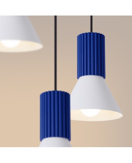 Lampa wisząca ESTRIA 3P biała/ultramaryna