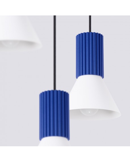 Lampa wisząca ESTRIA 3P biała/ultramaryna