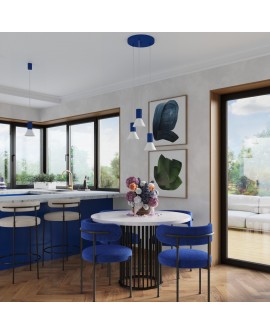 Lampa wisząca ESTRIA 3P biała/ultramaryna