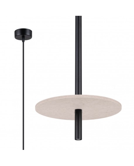 Lampa wisząca FELTRO 1 czarna/beżowa