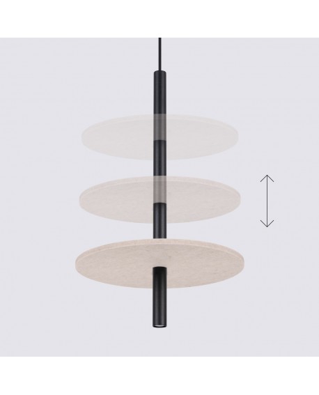 Lampa wisząca FELTRO 1 czarna/beżowa