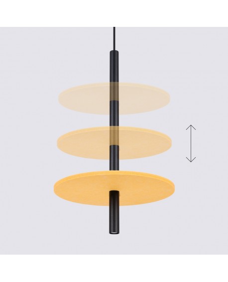 Lampa wisząca FELTRO 1 czarna/żółta