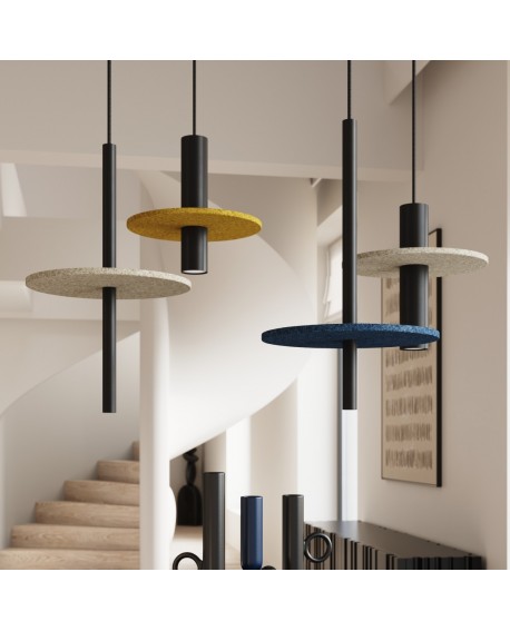 Lampa wisząca FELTRO 1 czarna/żółta