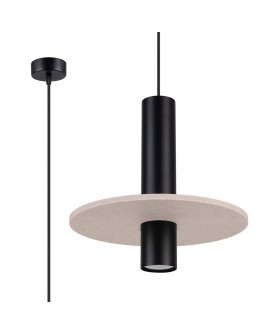 Lampa wisząca PELTA 1 czarna/beżowa