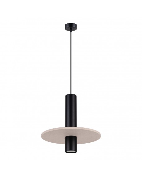 Lampa wisząca PELTA 1 czarna/beżowa