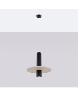 Lampa wisząca PELTA 1 czarna/beżowa