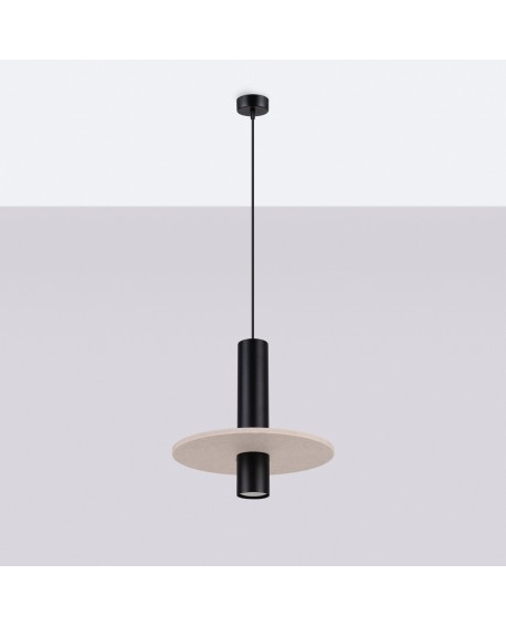 Lampa wisząca PELTA 1 czarna/beżowa