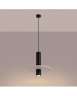 Lampa wisząca PELTA 1 czarna/beżowa