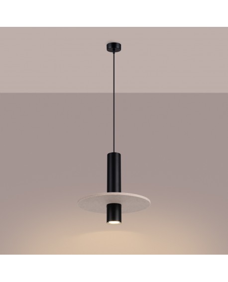 Lampa wisząca PELTA 1 czarna/beżowa