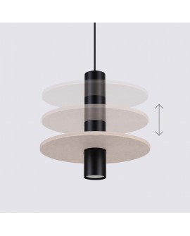 Lampa wisząca PELTA 1 czarna/beżowa