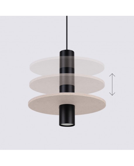 Lampa wisząca PELTA 1 czarna/beżowa