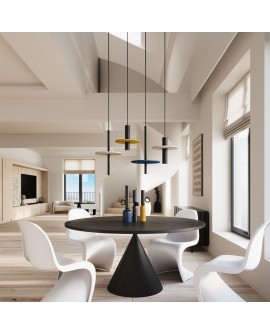 Lampa wisząca PELTA 1 czarna/beżowa