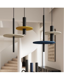 Lampa wisząca PELTA 1 czarna/beżowa