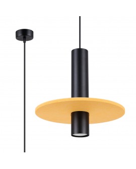 Lampa wisząca PELTA 1 czarna/żółta