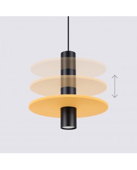 Lampa wisząca PELTA 1 czarna/żółta