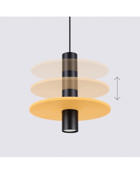 Lampa wisząca PELTA 1 czarna/żółta